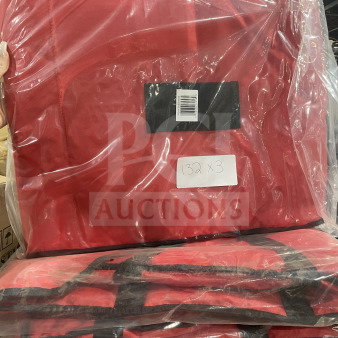 Red insulated pizza delivery bag, model FG9F3600RED, brand new in packaging, commercial quality.