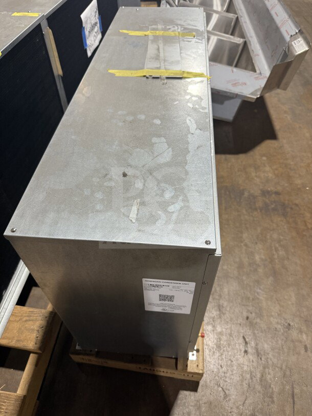 Brand new Hoshizaki stainless steel condensing unit, Model URC-22FZ, 115V, 1 Phase. SN: N02318D on label.