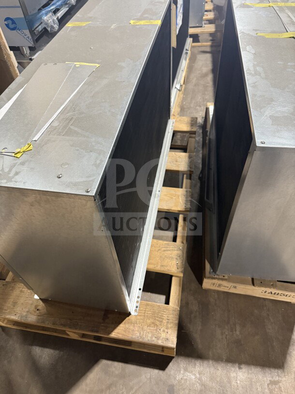 Brand new Hoshizaki stainless steel condensing unit, Model URC-22FZ, electric-powered, 115V, 1 Phase, on pallet.