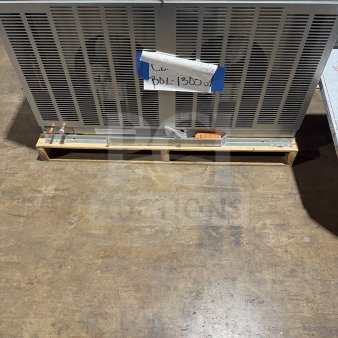 Brand new Hoshizaki URC-22FZ condensing unit on pallet, visible tape and label, 115V, 1 phase, SN: M01427J.