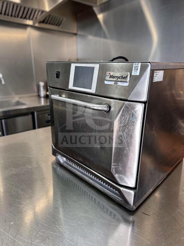 Merrychef eikon e4 accelerated oven in exceptional condition, 208/240V, stainless steel finish, fully tested, model MER-L-HSO-0966.
