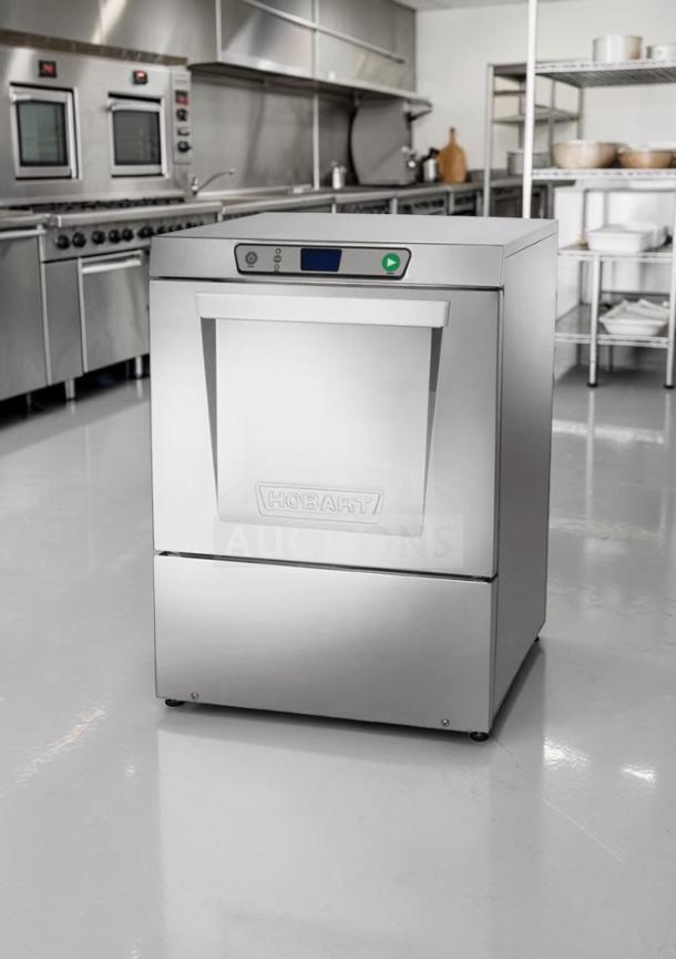 Outstanding condition Hobart LXEC-3 undercounter commercial dishwasher, 34 racks/hour, low temp sanitizing, 120V, fully operational.