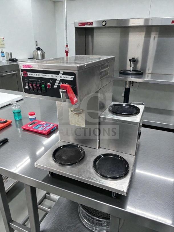 Wilbur Curtis Alpha 3 Automatic Coffee Brewer, like-new, stainless steel, 120V, UL & NSF listed, fully tested, three warmers.