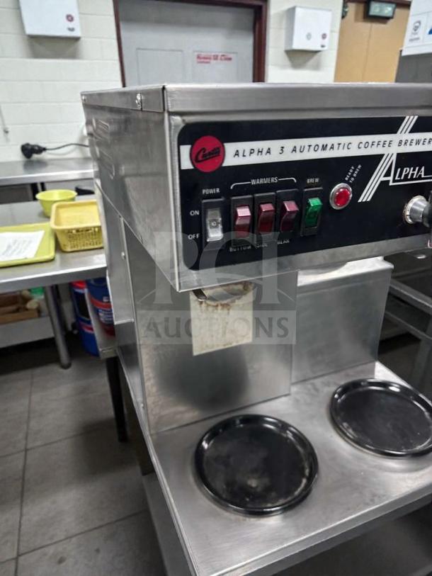 Wilbur Curtis Alpha 3 automatic commercial coffee brewer, like-new, fully tested, UL & NSF listed, 120V, with control panel.