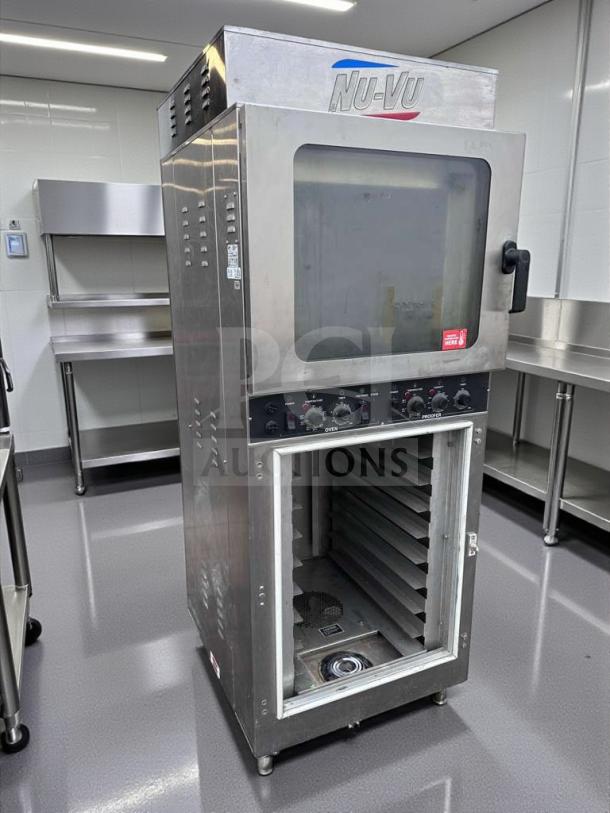 Nu-Vu OP-4/8M commercial oven and proofer combo in excellent condition. Stainless steel build, 208V, ETL & NSF listed. Fully tested.