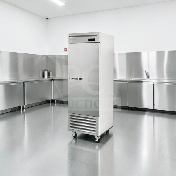 Elite condition Blue Air BSR23-HC commercial refrigerator, stainless steel, 26", bottom mount, fully tested, operational.