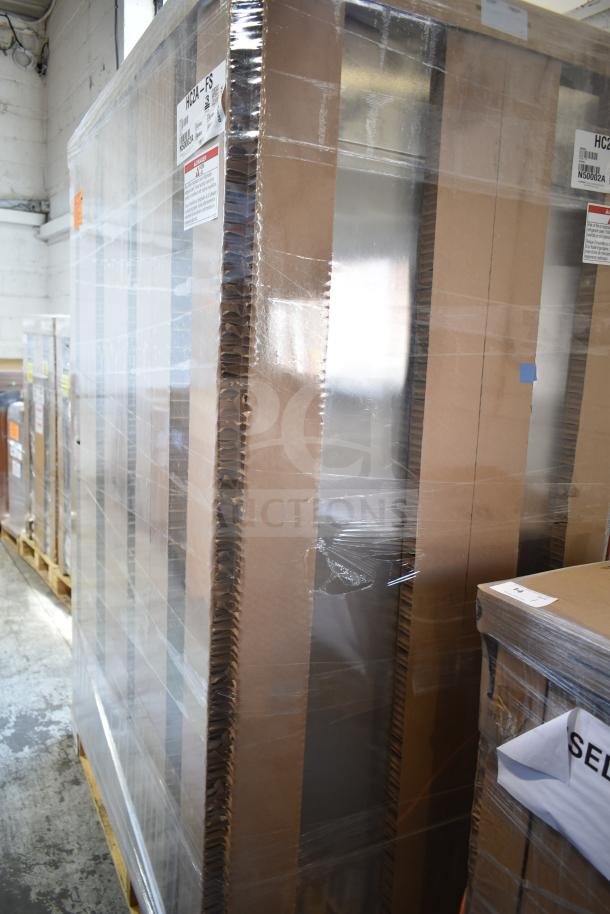 Brand new 2023 Hoshizaki HC2A-FS heated cabinet, scratch and dent, full height, 6-pan capacity, 115V, 1 Phase.