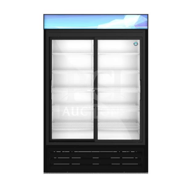 2021 Hoshizaki RM-45-SD-HC 51" glass door merchandiser, new scratch and dent, with two sliding doors, 115V.