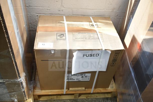 Brand new 2024 Hoshizaki URC-5FZ air-cooled remote ice machine compressor, 115V, 1 Phase, in packaging. Box marked "PUSED."