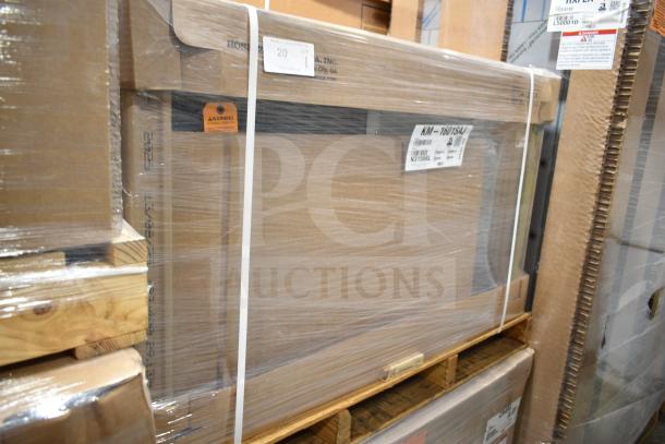 Brand new 2023 Hoshizaki KM-1601SAJ 48" Crescent Cube Ice Machine Head in wrapped packaging, air cooled, 1513 lb/24 hr.