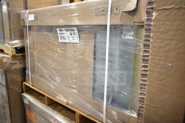Brand new 2023 Hoshizaki KM-1601SAJ ice machine head, 48", 1513 lb/24 hr, in packaging, air cooled, 208-230V, 1 phase.