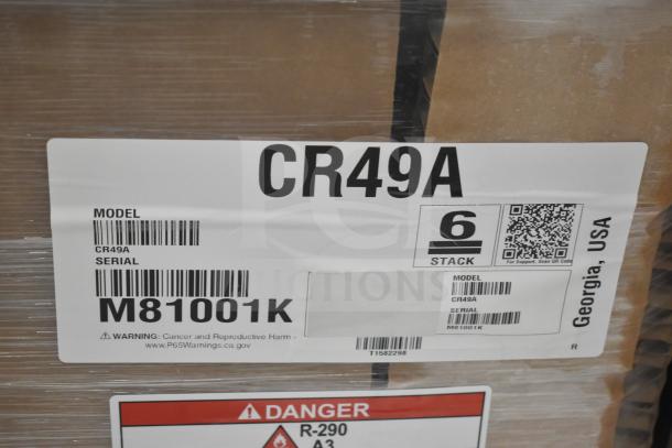 2022 Hoshizaki CR49A Chef Base with (2) drawers, 115V, 1 Phase. Scratch and dent condition. Packaging labels visible.