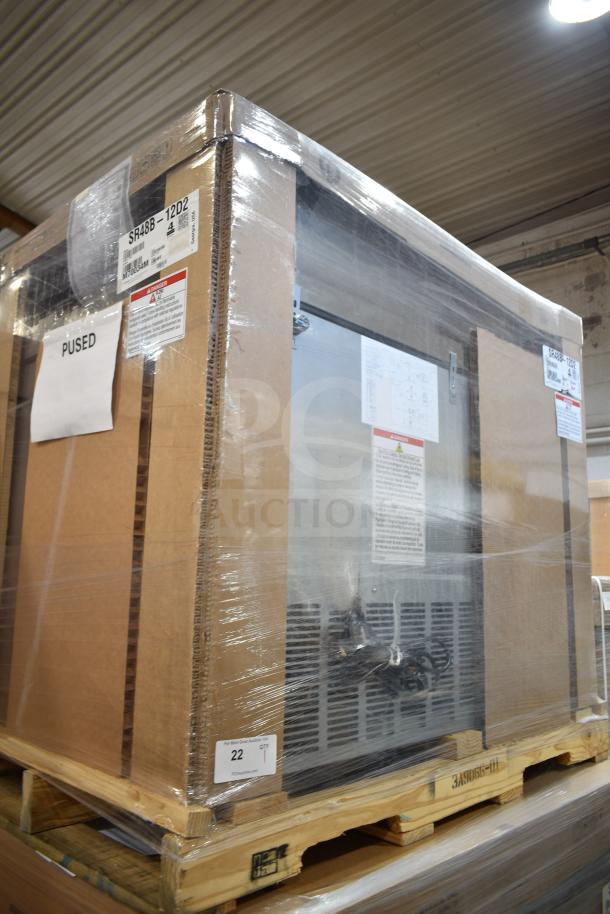 Brand new 2022 Hoshizaki SR48B-12D2 prep table, 48" Steelheart, with refrigerated base, wrapped on a pallet, 115V, 1 Phase.