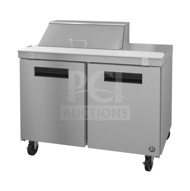Brand new 2023 Hoshizaki SR48B-12M 48" Steelheart Mega Top Prep Table with refrigerated base, 115V, 1 Phase.