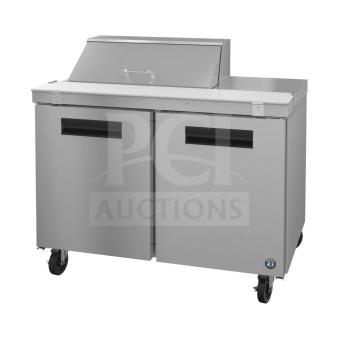 Brand new 2023 Hoshizaki SR48B-12M 48" Steelheart Mega Top Prep Table with refrigerated base, 115V, 1 Phase.