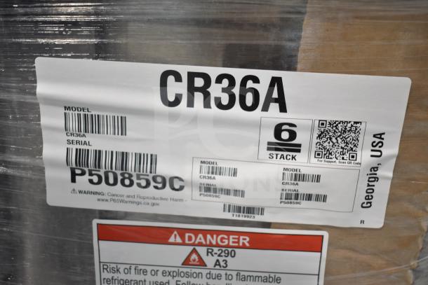 2024 Hoshizaki CR36A Chef Base, 36 1/2", 2 drawers, new with slight dents. Model CR36A, tag shows serial P50859C.