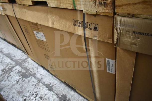 BRAND NEW Hoshizaki BB69-S bar refrigerator in original packaging, slight cosmetic damage, model details on label.