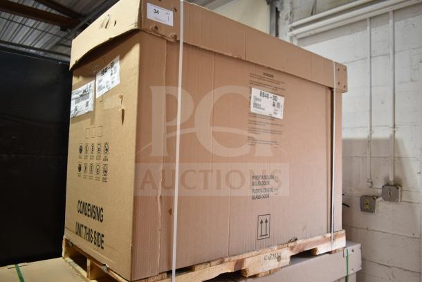 Brand new Hoshizaki BB48-SD 48" 2 Door Back Bar Cooler in original packaging. Scratch and dent model. 115V, 1 Phase.