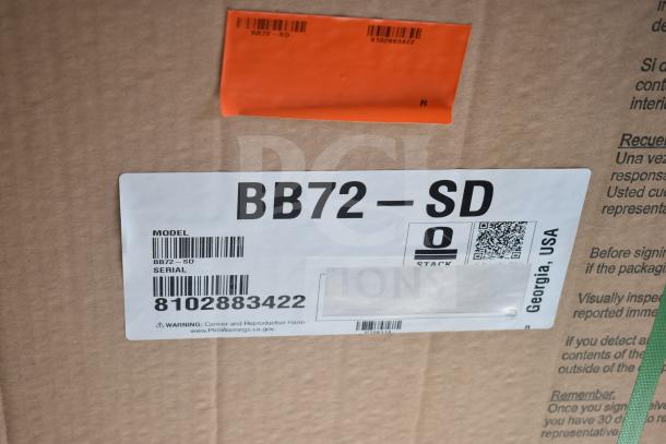 Hoshizaki BB72-SD 72" Back Bar Cooler, new, scratch and dent, 115V, 1 phase, label shows model and serial number.