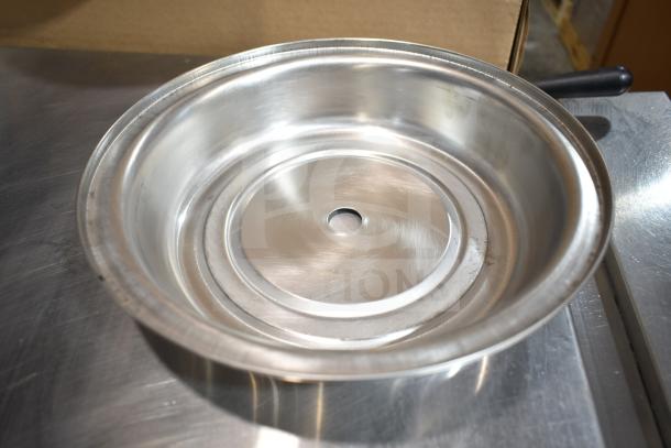 Stainless steel dome cover with central vent hole, part of a 106-unit lot including clear poly domes. Auction item.