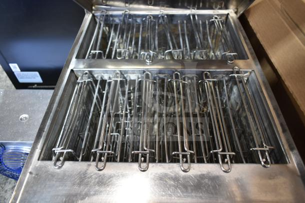 2016 Frymaster FBCR18CSE rethermalizer, natural gas, 90,000 BTU, commercial floor style, metal finish, interior racks visible.