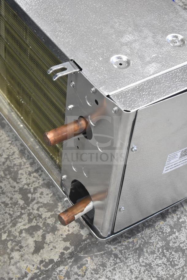 Bohn BEL0650AG6AMAD2107 commercial evaporator fan, 115V, 1 phase, metal finish, visible copper pipes, intact condition.