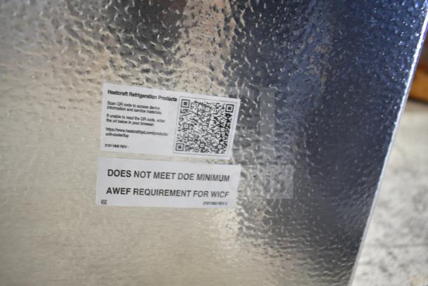 Bohn BEL0650AG6AMAD2107 Commercial Evaporator Fan, 115V, 1 Phase. Features label with QR code for product info.