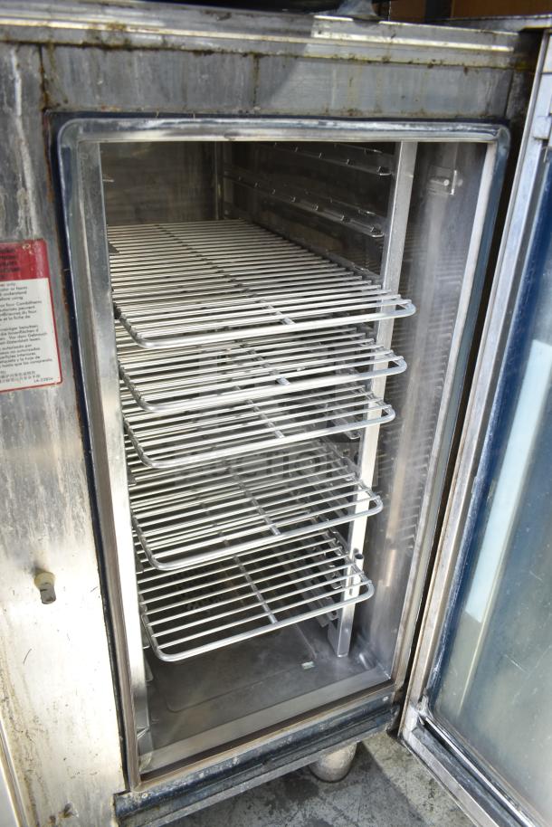 Alto Shaam CTP10-10EVH stainless steel combi convection oven, open view, multiple racks, electric, 208/240V, 3-phase.