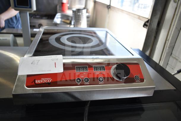 Avantco 177IC1800 countertop induction range, 120V, 1 phase. Features digital control panel, excellent condition.