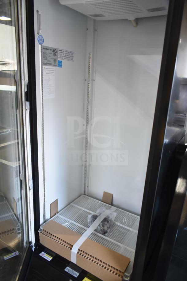 BRAND NEW Beverage Air MT23-1 B glass door merchandiser, black, LED lighting, 29.5", 115V, 1 phase, scratch and dent.