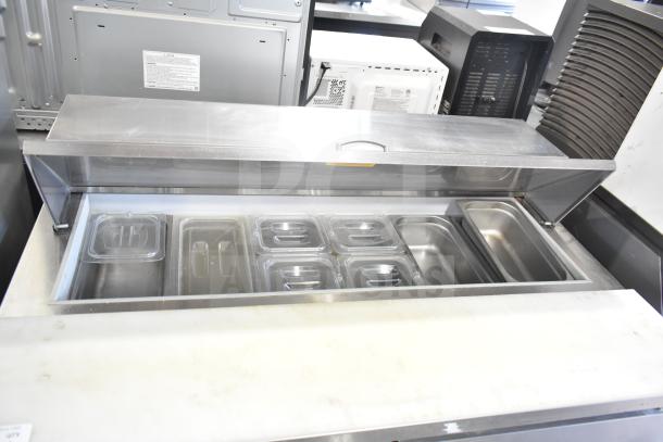 Edesa EDST-48-12 commercial sandwich salad prep table, Bain Marie mega top, stainless steel, 115V, excellent condition.