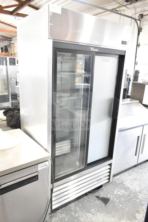 2019 True TSD-33G-HC-LD 2 Door Glass Cooler, commercial grade, excellent condition, 115V, stainless steel finish.