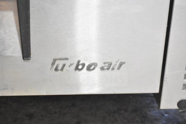 Turbo Air commercial chef base with Turbo Air logo, model TCBE-36SDR-E-N6, featuring 2 drawers and casters. 115V, 1 phase.