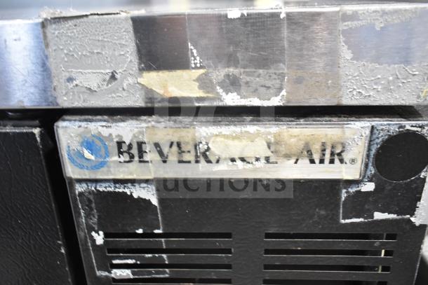 Beverage Air DD48HC-1-B-138 kegerator, 4 tap tower, commercial use, visible wear, brand label intact, 115V, 1 phase.