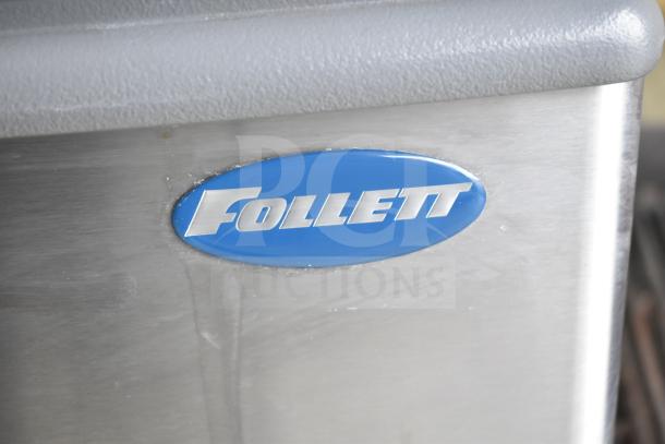 Follett 25CT400A Symphony countertop ice machine with ice and water dispenser, stainless steel finish, 115V, 1 phase.