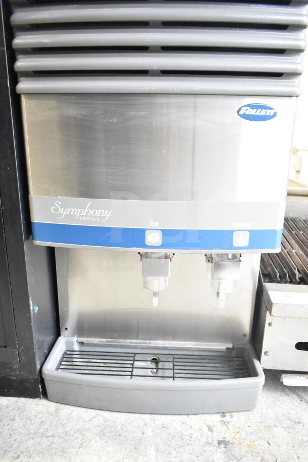 Follett 25CT400A Symphony commercial ice and water dispenser, stainless steel, countertop model, 115V, 1 phase.