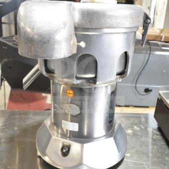 The Ruby 2000 commercial countertop citrus juicer, 115-117 volts, used, stainless steel body with visible labels and wear marks.