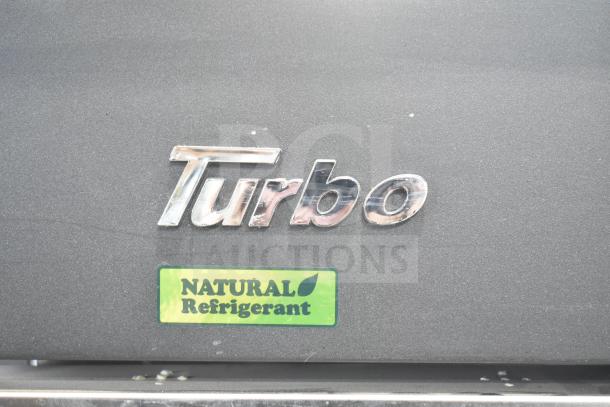 Turbo Air M3F47-2-N Commercial 2 Door Freezer with "Turbo" logo and "Natural Refrigerant" label. 115 Volts, 1 Phase.
