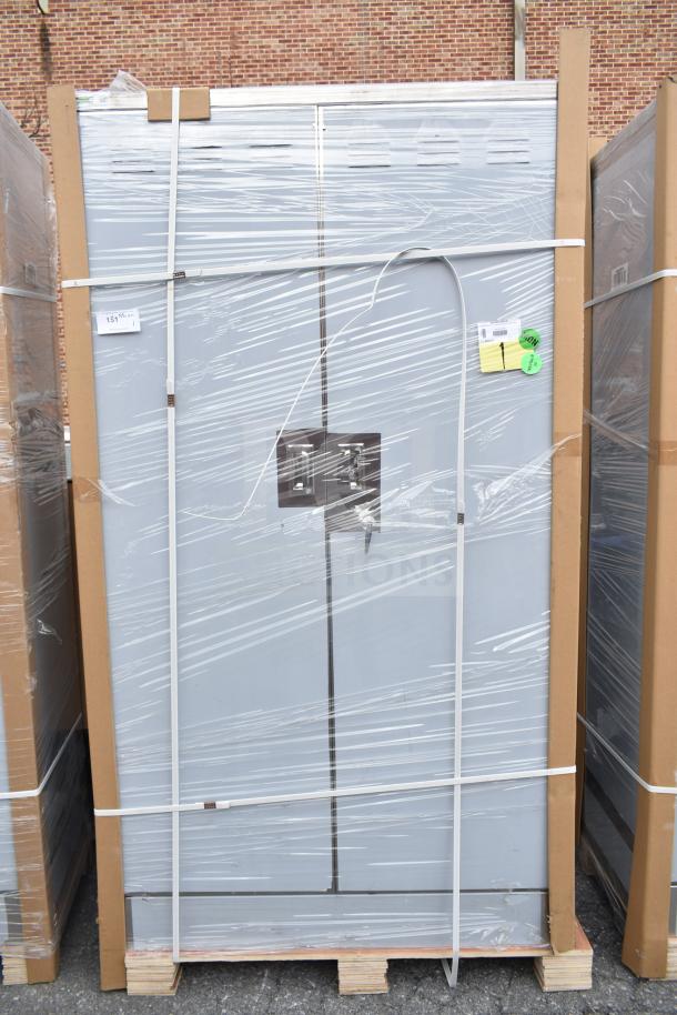 BRAND NEW Regency 600SMC48DDM Stainless Steel 48" Mop Sink Cabinet, scratch and dent, wrapped in protective packaging.