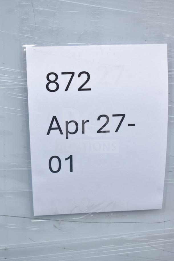 BRAND NEW SCRATCH AND DENT! Regency 600SMC48DDM 48" stainless steel mop sink cabinet with packaging label "872 Apr 27-01".