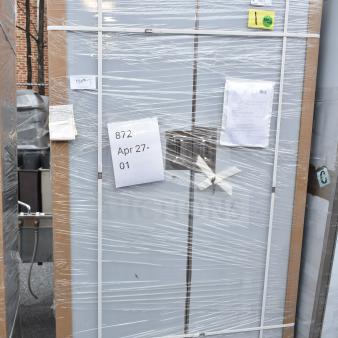 Regency 600SMC48DDM 48" stainless steel mop sink cabinet, brand new, some scratches and dents, secured and labeled in packaging.