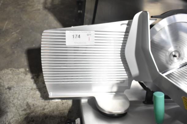 2017 Bizerba GSP H Commercial Meat Slicer, 120V, 1 Phase, excellent condition, visible auction tag.