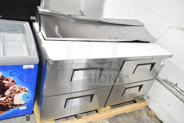 BRAND NEW 2026 True TSSU-60-16D-4-HC sandwich prep table, stainless steel, 4 drawers, 115V, scratch and dent condition.