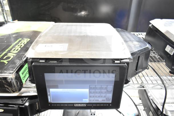 2023 Hobart HTi-7LH4W commercial countertop food portioning scale, stainless steel, touchscreen, tested, and working.