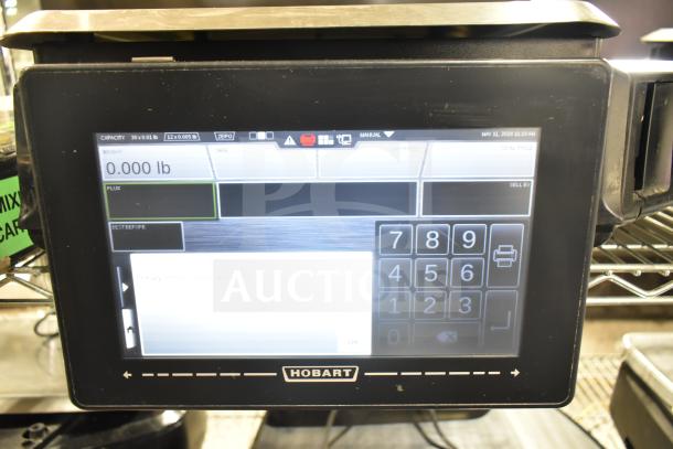2023 Hobart HTi-7LH4W commercial countertop food portioning scale, LCD screen, tested working, 120/208-240V, 1 phase.