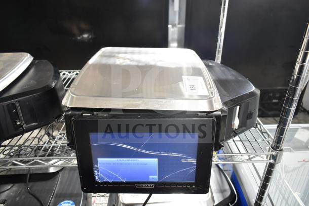 2017 Hobart HTi-7LH26 countertop food scale with screen damage, missing power cord. 120/208-240V, tested working.