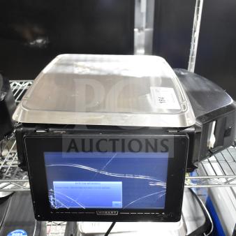 2017 Hobart HTi-7LH26 countertop food scale with screen damage, missing power cord. 120/208-240V, tested working.