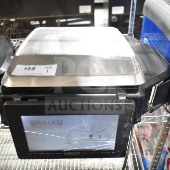 2016 Hobart HTi-7LH commercial food scale with screen damage, stainless steel platform, tested working, 120/208-240V, 1 Phase.