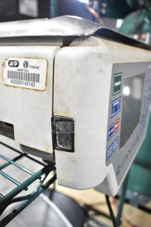 Hobart Quantum commercial countertop food portioning scale, 120 volts, shows wear, tested and working, asset label visible.