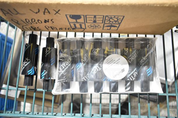 Pack of wax ribbons labeled "AirTrack Performance Product" in original packaging, good condition. Box marked for UPS printer.